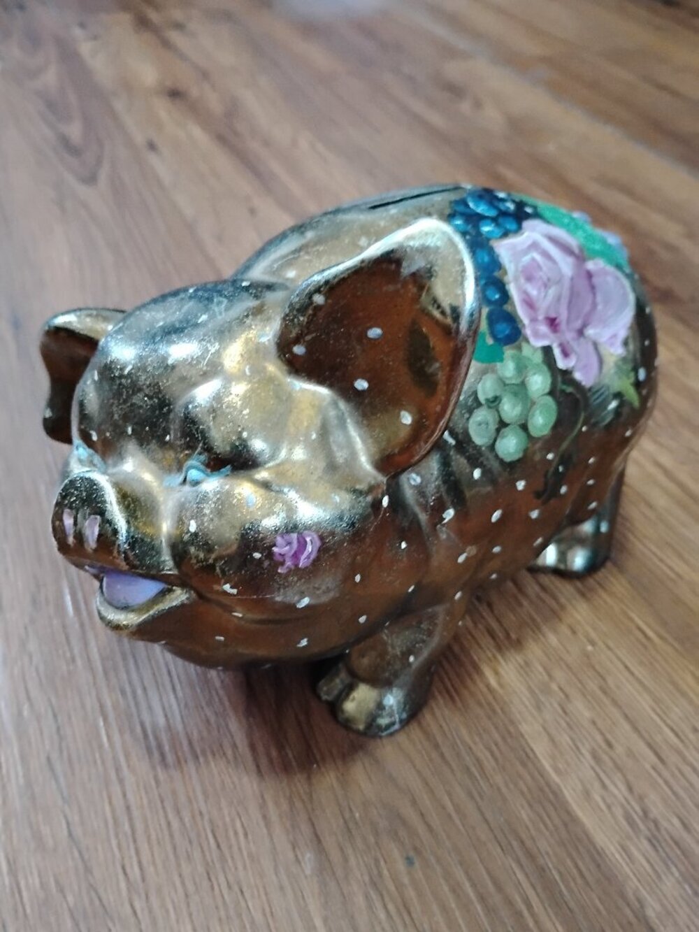 Vintage Dodge Brass Painted Piggy Bank 1949